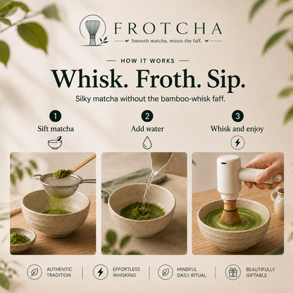 Frotcha Electric Matcha Whisk and 5 Piece Matcha Bundle